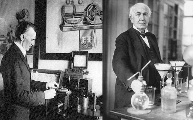 Nikola Tesla et Thomas Edison